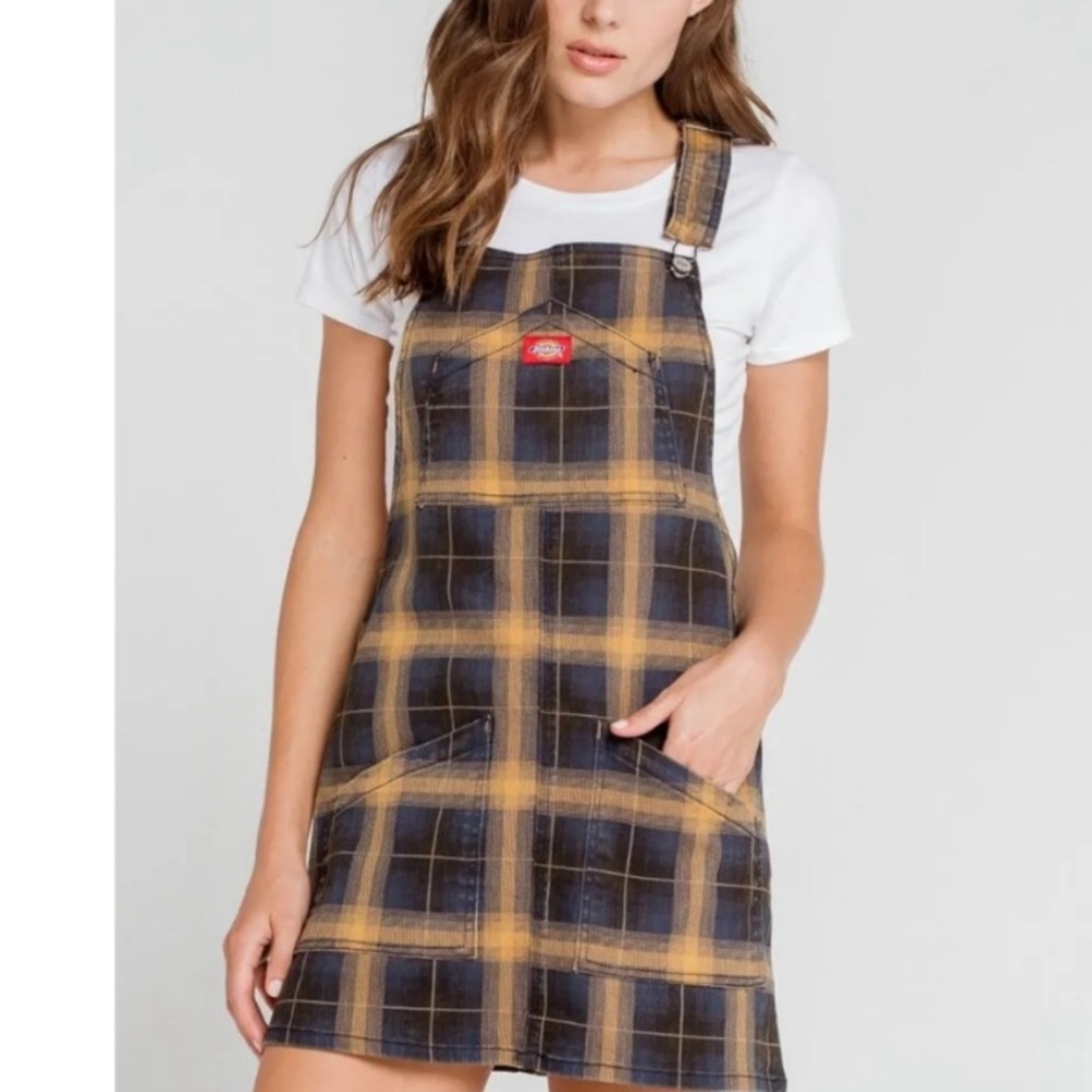 Dickies plaid overalls dress